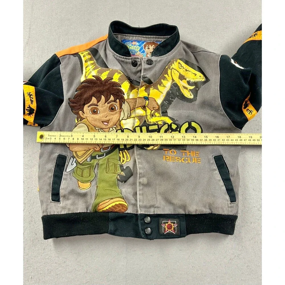 Youth Nick Jr. JH Design Go Diego Go Dinosaur Jacket Gray/Black/Orange Medium